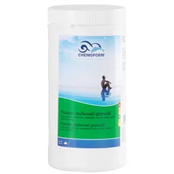   Medence pelyhesítő granulátum, Chemoform Floccer 0907, fehér, 1 kg, privát medencékhez, medencevíz tisztításához, vízfényesítő, szkimmerbe