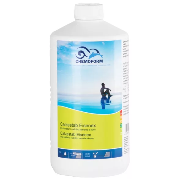 Medence vízlágyító, Chemoform Calzestab Eisenex, fehér, 1 l, vas- és vízkőlerakódás gátló, vízkeménység csökkentő