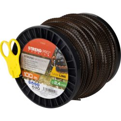   Fűkasza damil, Strend Pro Garden Premium SawLine, 2,4 mm, 100 m, sötétbarna, fogazott, kopásálló, tekercses