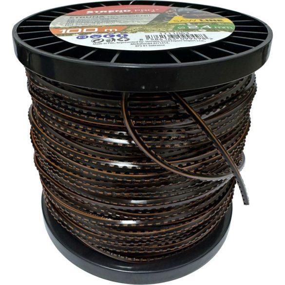 Fűkasza damil, Strend Pro Garden Premium SawLine, 2,4 mm, 184 m, sötétbarna, fogazott, kopásálló, tekercses