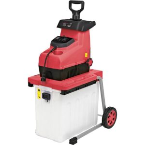 Elektromos kerti ágaprító, Worcraft WPSH203, piros/fekete, 2800 W, 60 l gyűjtőkosár, fogazott aprítófej, maximum 44 mm ágátmérő, kerekes, automatikus behúzás