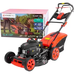   Benzinmotoros fűnyíró, Strend Pro Garden QL53P-196, fekete/piros, vágásszélesség: 53 cm, Loncin V200 motor, 196 cm3, 4 ütemű, 4000 W, 5,4 LE, 3600 fordulat/perc, 60 l gyűjtőkosár, oldalkidobás, mulcsozás, önjáró