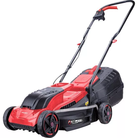 Akkumulátoros fűnyíró, Worcraft CLM-S20LiB ShareSYS, fekete/piros, vágásszélesség: 32 cm, 20 V Li-Ion, 3500 fordulat/perc, 30 l gyűjtőkosár, akkumulátor és töltő nélkül