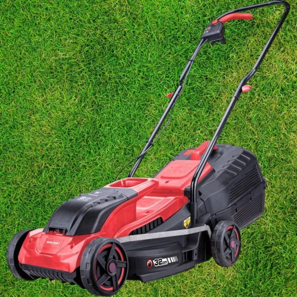 Akkumulátoros fűnyíró, Worcraft CLM-S20LiB ShareSYS, fekete/piros, vágásszélesség: 32 cm, 20 V Li-Ion, 3500 fordulat/perc, 30 l gyűjtőkosár, akkumulátor és töltő nélkül