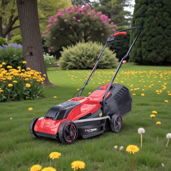 Akkumulátoros fűnyíró, Worcraft CLM-S20LiB ShareSYS, fekete/piros, vágásszélesség: 32 cm, 20 V Li-Ion, 3500 fordulat/perc, 30 l gyűjtőkosár, akkumulátor és töltő nélkül