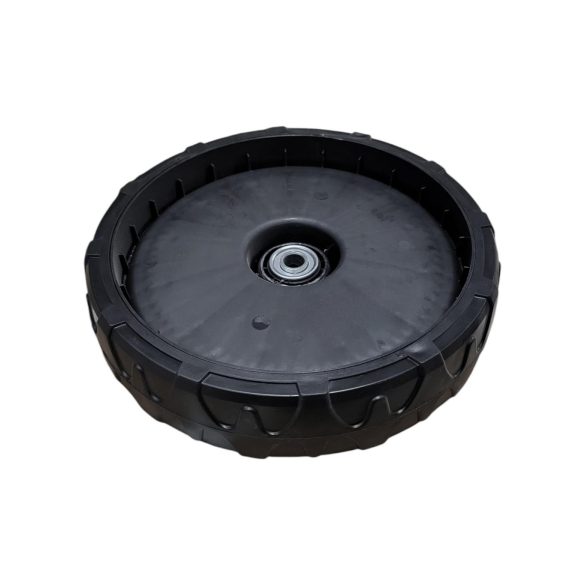 Fűnyíró kerék, Strend Pro Garden TB53S13 benzinmotoros fűnyíróhoz, fekete, 4530. számú pótalkatrész, golyóscsapágyas, bordázott, erősített futófelületű, műanyag, eredeti, hátsó, 1 db