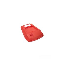   Fűnyíró fűgyűjtó alkatrész, Strend Pro Garden TBE1332 elektromos fűnyíróhoz, piros, 49-03. számú alkatrész, eredeti, UV- és ütésálló műanyag, szellőzőrácsos