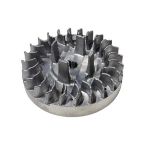 Fűnyíró lendkerék, Strend Pro Garden QL46PD-139 benzinmotoros fűnyíróhoz, fémes ezüst, öntött alumínium, hűtőbordás