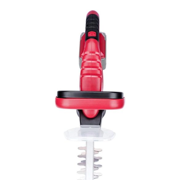 Akkumulátoros sövényvágó, Worcraft CHT-S20LiA ShareSYS, piros/fekete, 51 cm pengehossz, 20 V Li-Ion, 1200 löket/perc, ütésvédelem, maximum 20 mm ágvastagság, akkumulátor és töltő nélkül