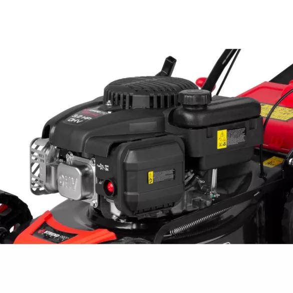 Benzinmotoros fűnyíró, Strend Pro Garden QL41S-139, fekete/piros, vágásszélesség: 40,6 cm, Loncin LC1P65FE-4 motor, 139 cm3, 4 ütemű, 2400 W, 3,2 LE, 3600 fordulat/perc, 45 l gyűjtőkosár, önjáró