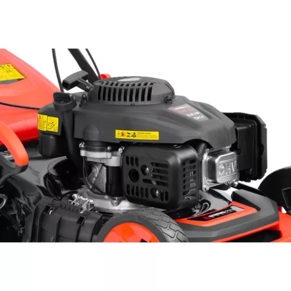 Benzinmotoros fűnyíró, Strend Pro Garden QL46PD-139, fekete/piros, vágásszélesség: 46 cm, Loncin motor, 139 cm3, 4 ütemű, 2400 W, 3,2 LE, 3600 fordulat/perc, 60 l gyűjtőkosár, mulcsozás, önjáró