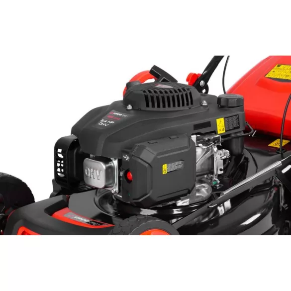 Benzinmotoros fűnyíró, Strend Pro Garden QL51P-196, fekete/piros, vágásszélesség 51 cm, Loncin V200 motor, 196 cm3, 4 ütemű, 4000 W, 5,4 LE, 3600 fordulat/perc, 60 l gyűjtőkosár, oldalkidobás, mulcsozás, önjáró