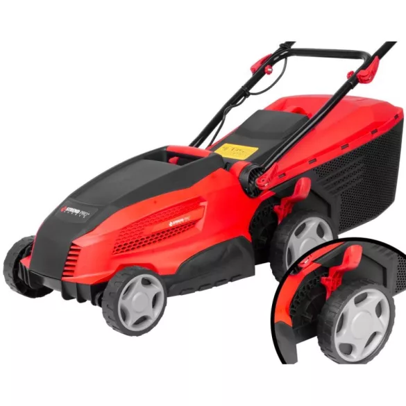 Elektromos fűnyíró, Strend Pro Garden TBE1636, piros/fekete, vágásszélesség: 36 cm, 1600 W, 230 V / 50 Hz, 40 l gyűjtőkosár