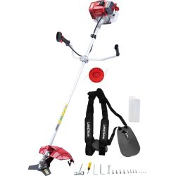   Benzinmotoros bozótvágó és fűkasza, Worcraft GT52-430B, piros/ezüst, 1400 W, kétütemű motor, 1,1 l üzemanyagtartály, tartozékokkal
