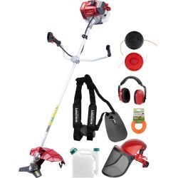   Benzinmotoros bozótvágó és fűkasza, Worcraft GT52-430C, piros/ezüst, 1400 W, kétütemű motor, 1 l üzemanyagtartály, tartozékokkal