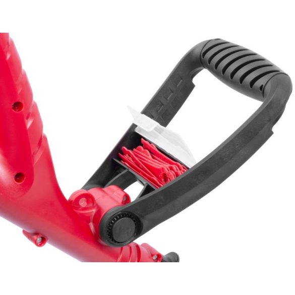 Akkumulátoros fűkasza, Worcraft CGT-S20LiSTA ShareSYS, piros/fekete, 24 cm, 2 Ah 20 V Li-Ion, 9000 fordulat/perc, teleszkópos nyél, tartozékokkal, akkumulátorral és töltővel