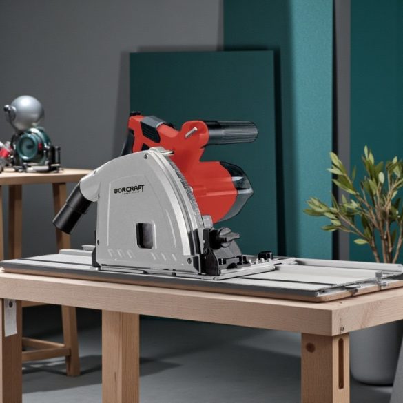 Merülőfűrész, Worcraft TS12-165, 1200 W, 165 mm tárcsa, 54 mm vágásmélység, állítható mélység és szög, 2 x 70 cm vezetősínnel