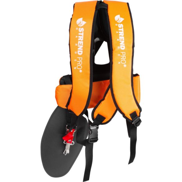 Bozótvágó heveder, Strend Pro Garden Premium, narancssárga, professzionális, kétvállas, állítható hosszúságú, tartós