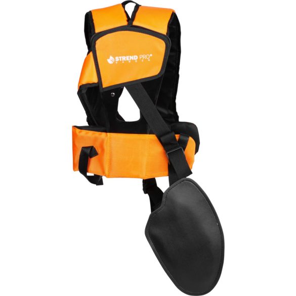 Bozótvágó heveder, Strend Pro Garden Premium, narancssárga, professzionális, kétvállas, állítható hosszúságú, tartós