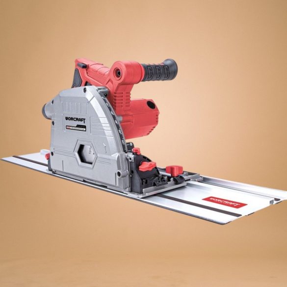 Merülőfűrész, Worcraft TS12-165A, 1200 W, 165 mm tárcsa, 54 mm vágásmélység, állítható mélység és szög, 2 x 70 cm vezetősínnel