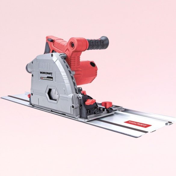 Merülőfűrész, Worcraft TS12-165A, 1200 W, 165 mm tárcsa, 54 mm vágásmélység, állítható mélység és szög, 2 x 70 cm vezetősínnel
