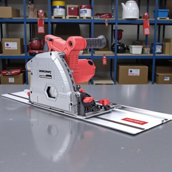 Merülőfűrész, Worcraft TS12-165A, 1200 W, 165 mm tárcsa, 54 mm vágásmélység, állítható mélység és szög, 2 x 70 cm vezetősínnel
