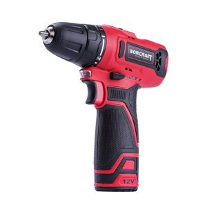 Akkumulátoros fúró-csavarozó, Worcraft CD-12LiA, piros/fekete, 24 Nm, 0-1300 fordulat/perc, 12 V Li-Ion, 2 x 1,3 Ah, tartozékokkal, akkumulátorral és töltővel, hordtáskában