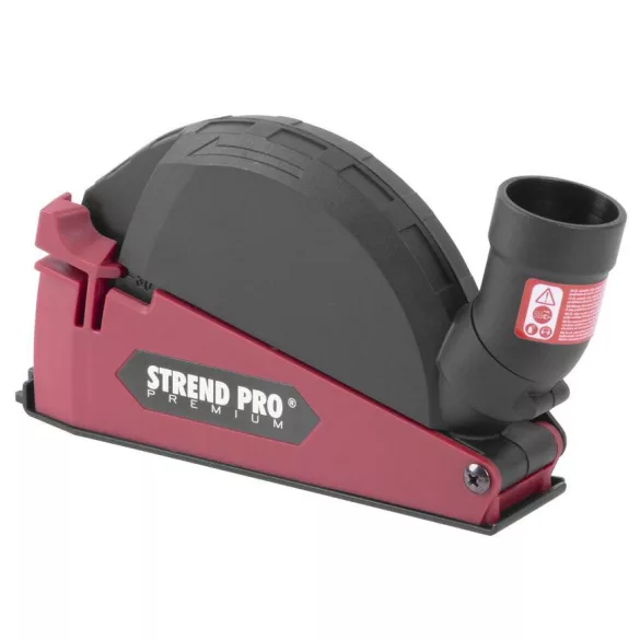 Sarokcsiszoló elszívó burkolat, Strend Pro CDS5, piros/fekete, 115 / 125 mm sarokcsiszolóhoz, porszívóhoz csatlakoztatható (TC113119)