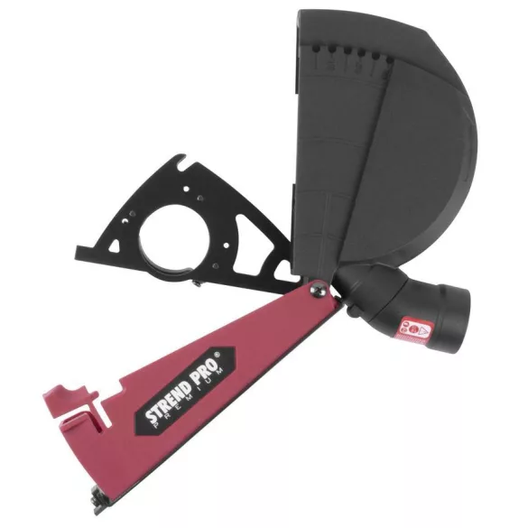 Sarokcsiszoló elszívó burkolat, Strend Pro CDS5, piros/fekete, 115 / 125 mm sarokcsiszolóhoz, porszívóhoz csatlakoztatható (TC113119)