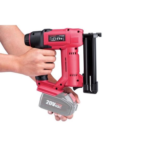 Akkumulátoros tűzőgép, szögbelövő, Worcraft CNS-S20Li ShareSYS, piros/fekete, 19 mm U alakú kapcsokhoz / 19 mm szeghossz, 20 lövés/perc, 20 V Li-Ion, akkumulátor és töltő nélkül