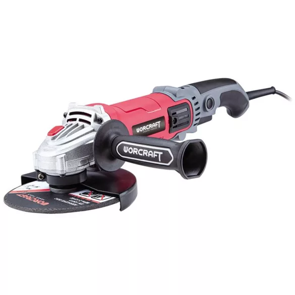 Elektromos sarokcsiszoló, Worcraft AG14-150S, piros/fekete, 150 mm, 1400 W, 11 500 fordulat/perc, 230 V