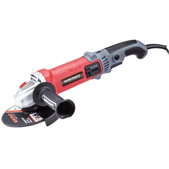 Elektromos sarokcsiszoló, Worcraft AG14-150S, piros/fekete, 150 mm, 1400 W, 11 500 fordulat/perc, 230 V