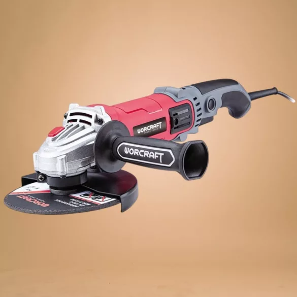 Elektromos sarokcsiszoló, Worcraft AG14-150S, piros/fekete, 150 mm, 1400 W, 11 500 fordulat/perc, 230 V