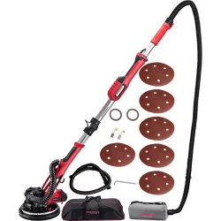   Elektromos falcsiszoló, Worcraft DS09-215, piros/fekete, 900 W, 230 V, csiszolótányér: 215 mm, fordulatszám: 800/1800 fordulat/perc, LED világítás, porzsák, hordtáska