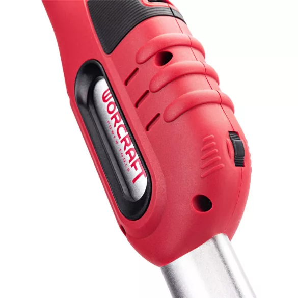 Elektromos falcsiszoló, Worcraft DS09-215, piros/fekete, 900 W, 230 V, csiszolótányér: 215 mm, fordulatszám: 800/1800 fordulat/perc, LED világítás, porzsák, hordtáska