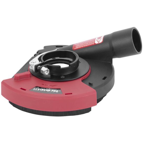Sarokcsiszoló elszívó fedél, Strend Pro DP128, piros/fekete, 115 / 125 mm, sarokcsiszolóhoz, porszívóhoz csatlakoztatható