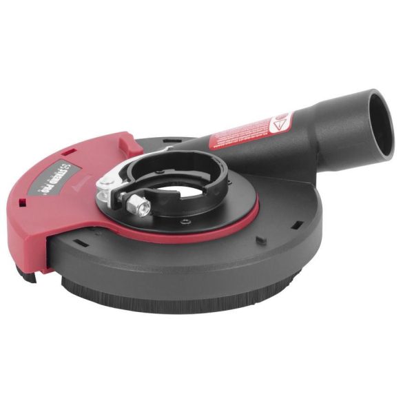 Sarokcsiszoló elszívó fedél, Strend Pro DP128, piros/fekete, 115 / 125 mm, sarokcsiszolóhoz, porszívóhoz csatlakoztatható