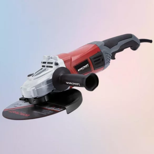 Elektromos sarokcsiszoló, Worcraft AG24-230A, piros/fekete, 230 mm, 2350 W, 6600 fordulat/perc, 230 V, lágyindítás