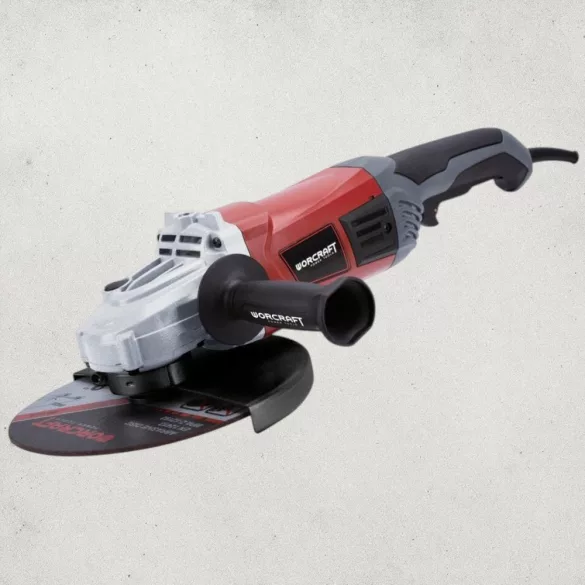 Elektromos sarokcsiszoló, Worcraft AG24-230A, piros/fekete, 230 mm, 2350 W, 6600 fordulat/perc, 230 V, lágyindítás