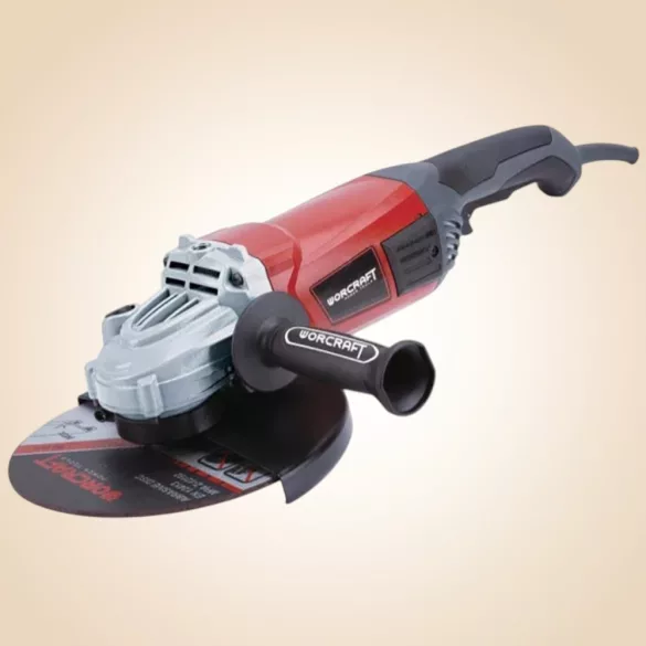 Elektromos sarokcsiszoló, Worcraft AG24-230H, piros/fekete, 230 mm, 2400 W, 6600 fordulat/perc, 230 V, lágyindítás