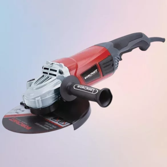 Elektromos sarokcsiszoló, Worcraft AG24-230H, piros/fekete, 230 mm, 2400 W, 6600 fordulat/perc, 230 V, lágyindítás