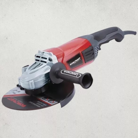 Elektromos sarokcsiszoló, Worcraft AG24-230H, piros/fekete, 230 mm, 2400 W, 6600 fordulat/perc, 230 V, lágyindítás