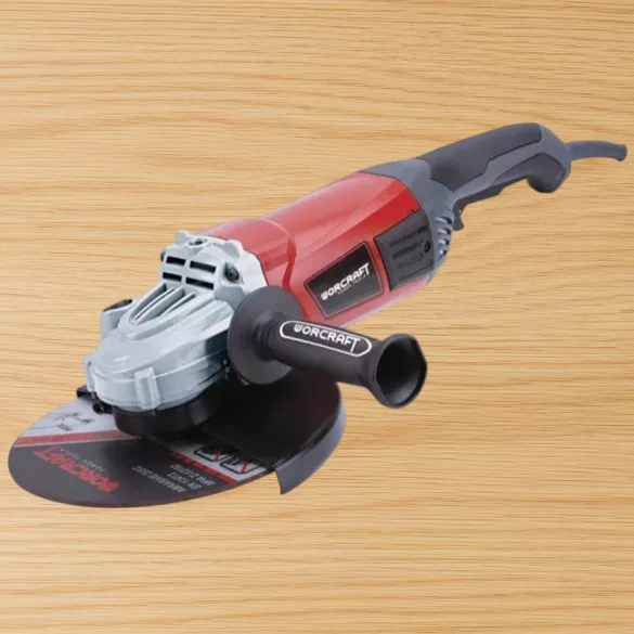Elektromos sarokcsiszoló, Worcraft AG24-230H, piros/fekete, 230 mm, 2400 W, 6600 fordulat/perc, 230 V, lágyindítás