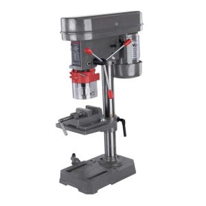 Állványos fúrógép, Worcraft DP03-13, ezüst, 350 W, 13 mm tokmány, 5 sebesség, 580–2650 fordulat/perc, satupaddal, 160 x 160 mm fúróasztal