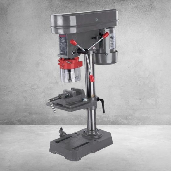 Állványos fúrógép, Worcraft DP03-13, ezüst, 350 W, 13 mm tokmány, 5 sebesség, 580–2650 fordulat/perc, satupaddal, 160 x 160 mm fúróasztal