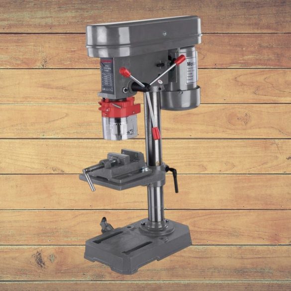 Állványos fúrógép, Worcraft DP03-13, ezüst, 350 W, 13 mm tokmány, 5 sebesség, 580–2650 fordulat/perc, satupaddal, 160 x 160 mm fúróasztal