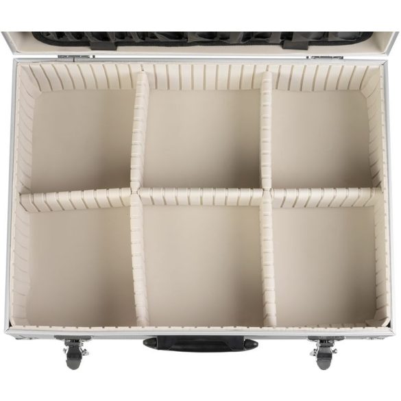 Szerszámos táska, Strend Pro ATB80, 45 x 33 x 15 cm, ezüst, alumínium, zárható, kényelmes fogantyú