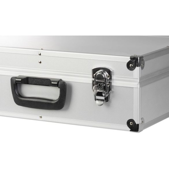 Szerszámos táska, Strend Pro ATB80, 45 x 33 x 15 cm, ezüst, alumínium, zárható, kényelmes fogantyú