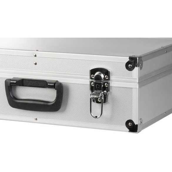 Szerszámos táska, Strend Pro ATB80, 45 x 33 x 15 cm, ezüst, alumínium, zárható, kényelmes fogantyú