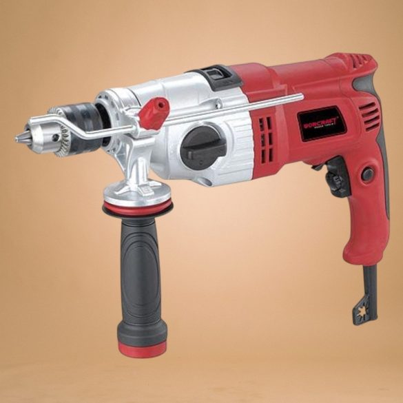 Elektromos ütvefúró, Worcraft ID-1050, ezüst/piros, 1050 W, 16 mm tokmány, kétfokozatú, 0-1100 / 0-2800 fordulat/perc, jobb-bal forgás
